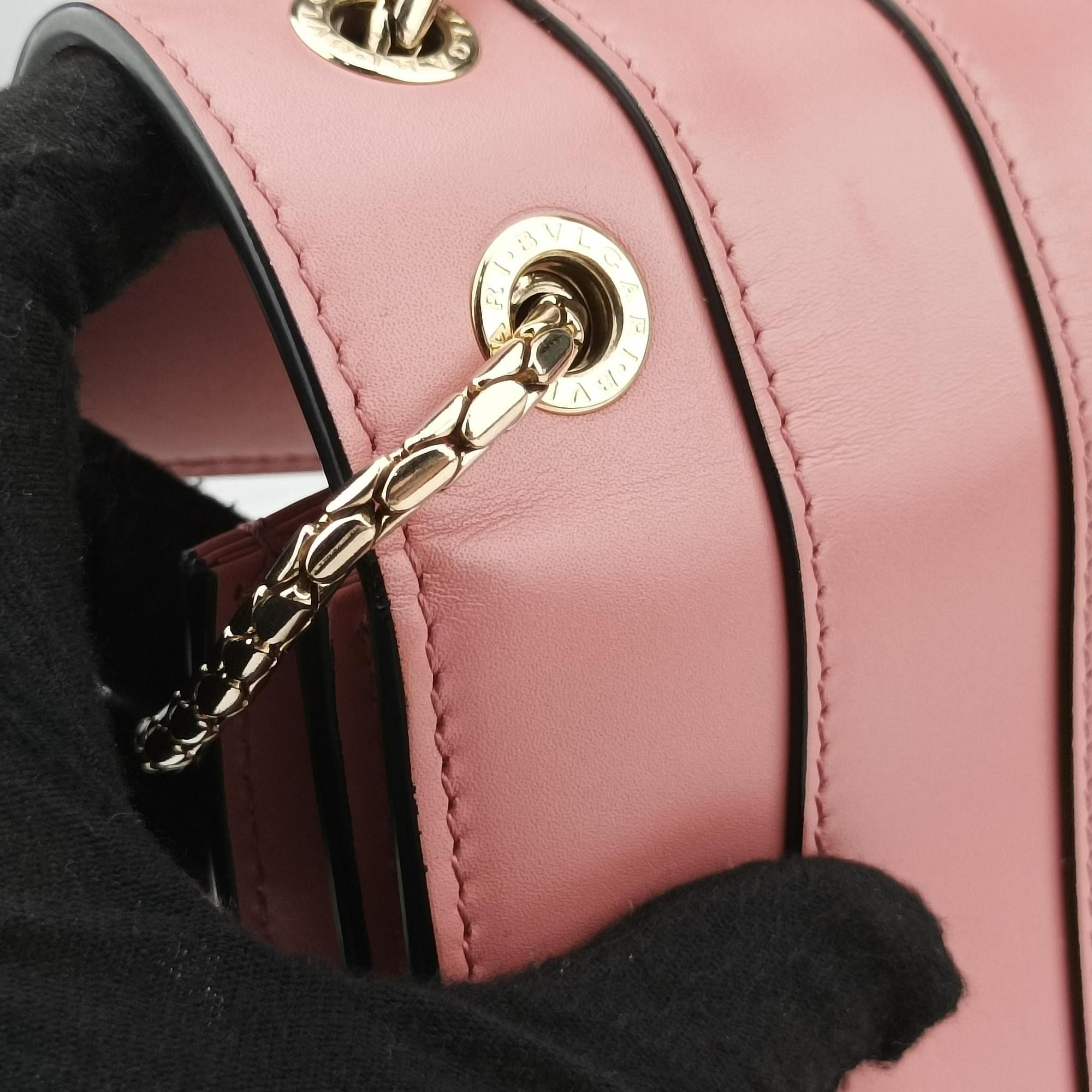 Pre-owned Bvlgari Serpenti Forever Pink leather  shoulderbag | stylenewstar