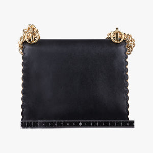 Pre-owned Fendi Kan I Black Leather 8M0381 shoulderbag | stylenewstar