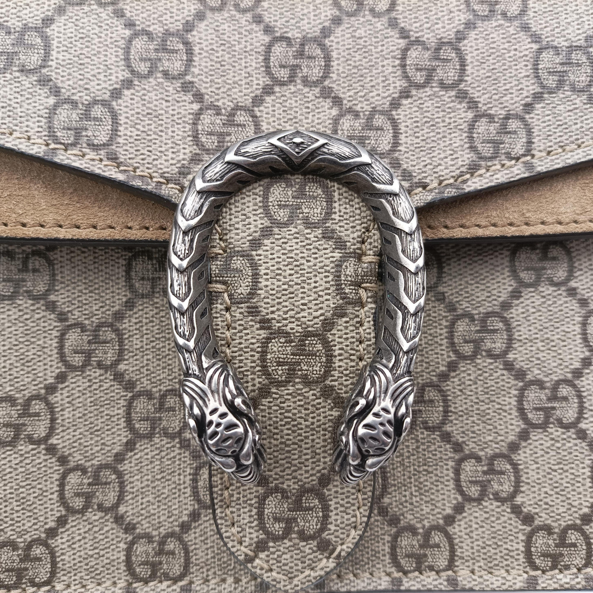Secondhand Gucci Dionysus Beige×Brown PVC coated canvas × suede 421970 shoulderbag | stylenewstar