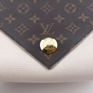 Pre-owned Louis Vuitton Double V Bag Brown  × Creme Monogram Canvas × Grained Leather M54155 shoulderbag | stylenewstar