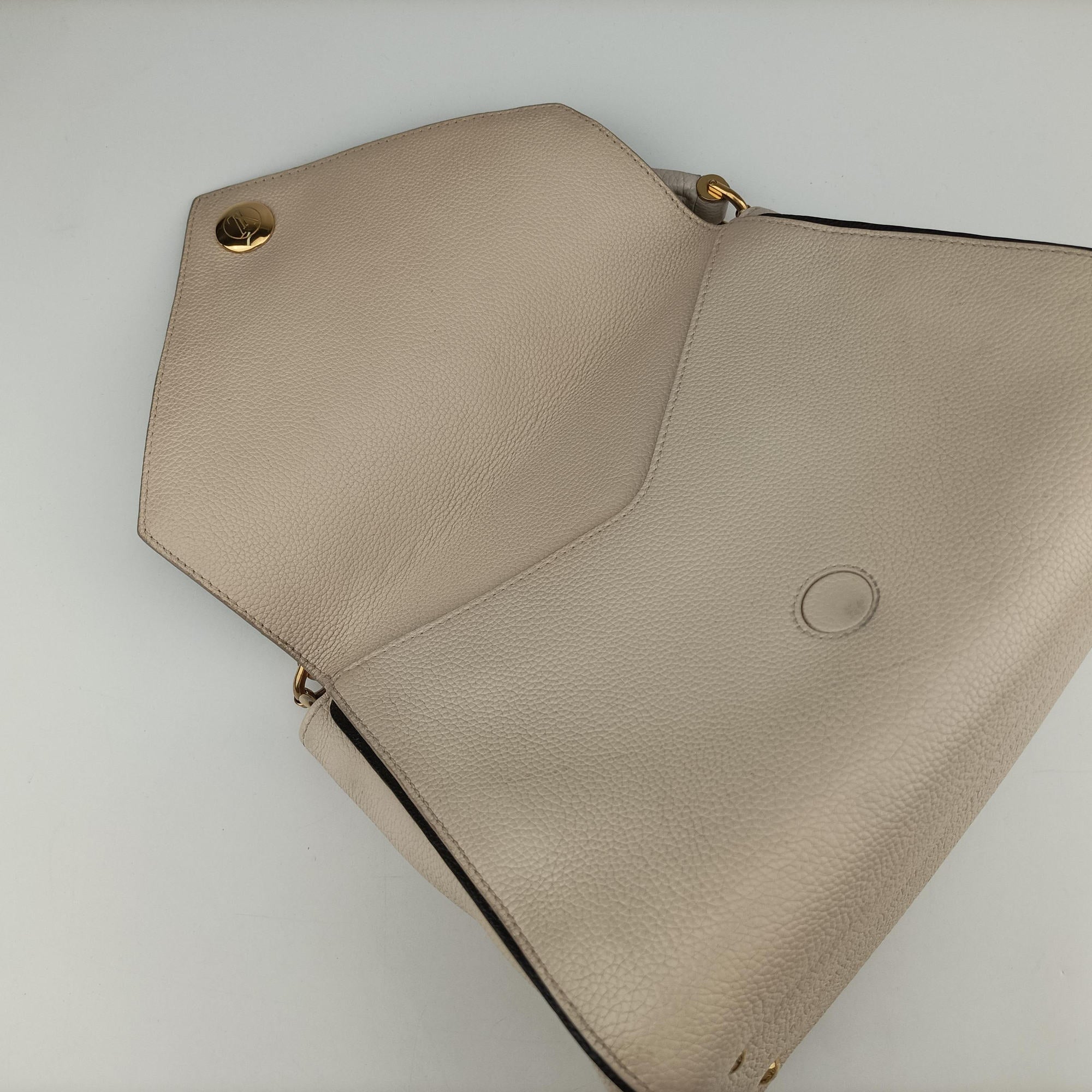 Pre-owned Louis Vuitton Double V Bag Brown  × Creme Monogram Canvas × Grained Leather M54155 shoulderbag | stylenewstar