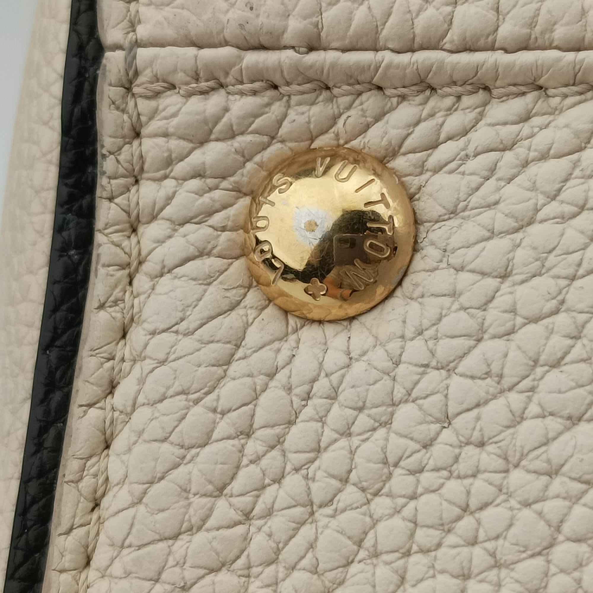 Pre-owned Louis Vuitton Double V Bag Brown  × Creme Monogram Canvas × Grained Leather M54155 shoulderbag | stylenewstar