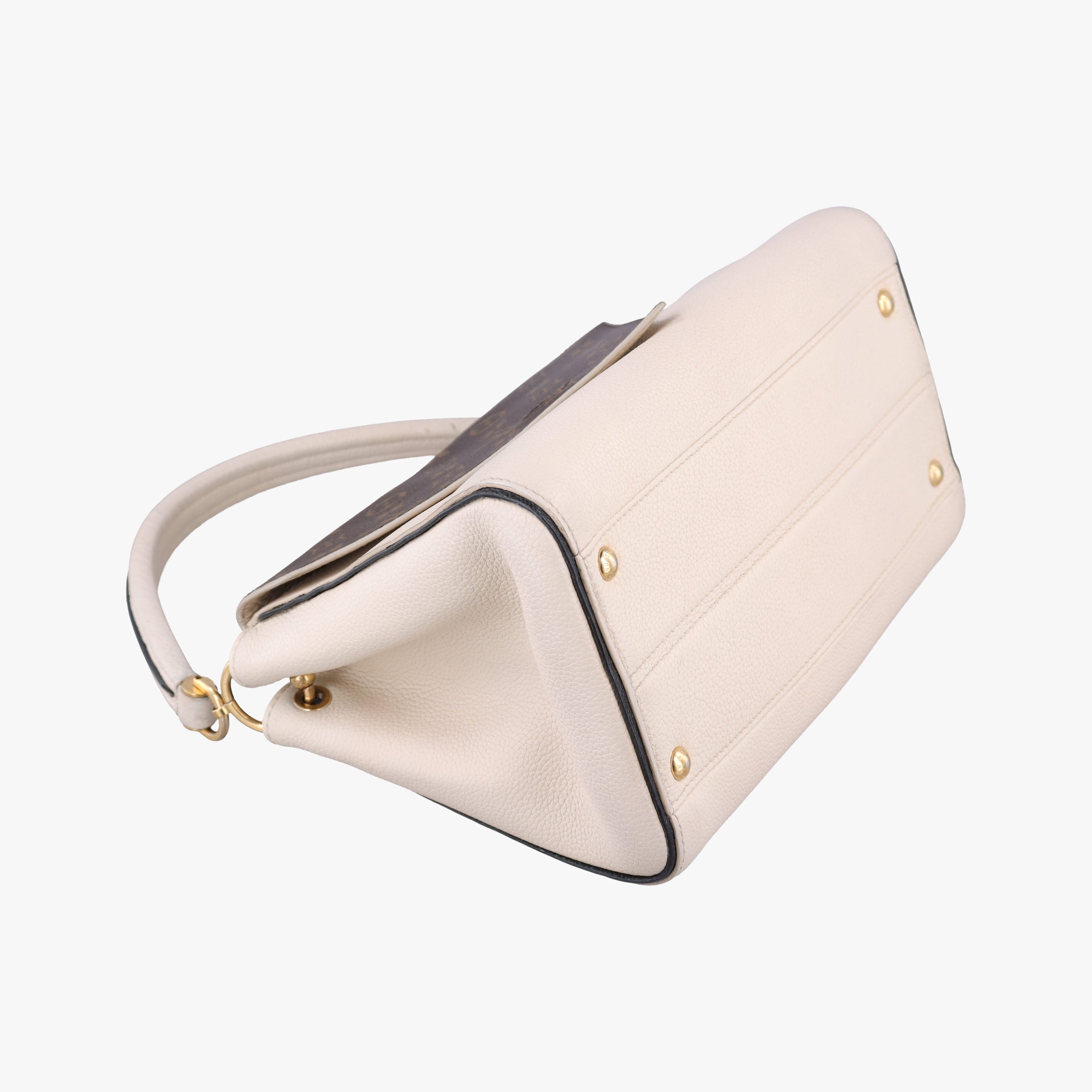 Pre-owned Louis Vuitton Double V Bag Brown  × Creme Monogram Canvas × Grained Leather M54155 shoulderbag | stylenewstar