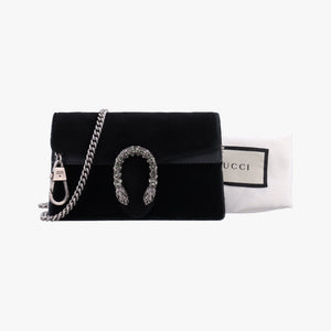 Pre-owned Gucci Dionysus Black velour×Leather 476432 shoulderbag | stylenewstar