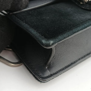 Pre-owned Gucci Dionysus Black velour×Leather 476432 shoulderbag | stylenewstar