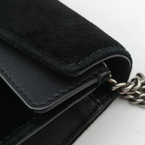 Pre-owned Gucci Dionysus Black velour×Leather 476432 shoulderbag | stylenewstar