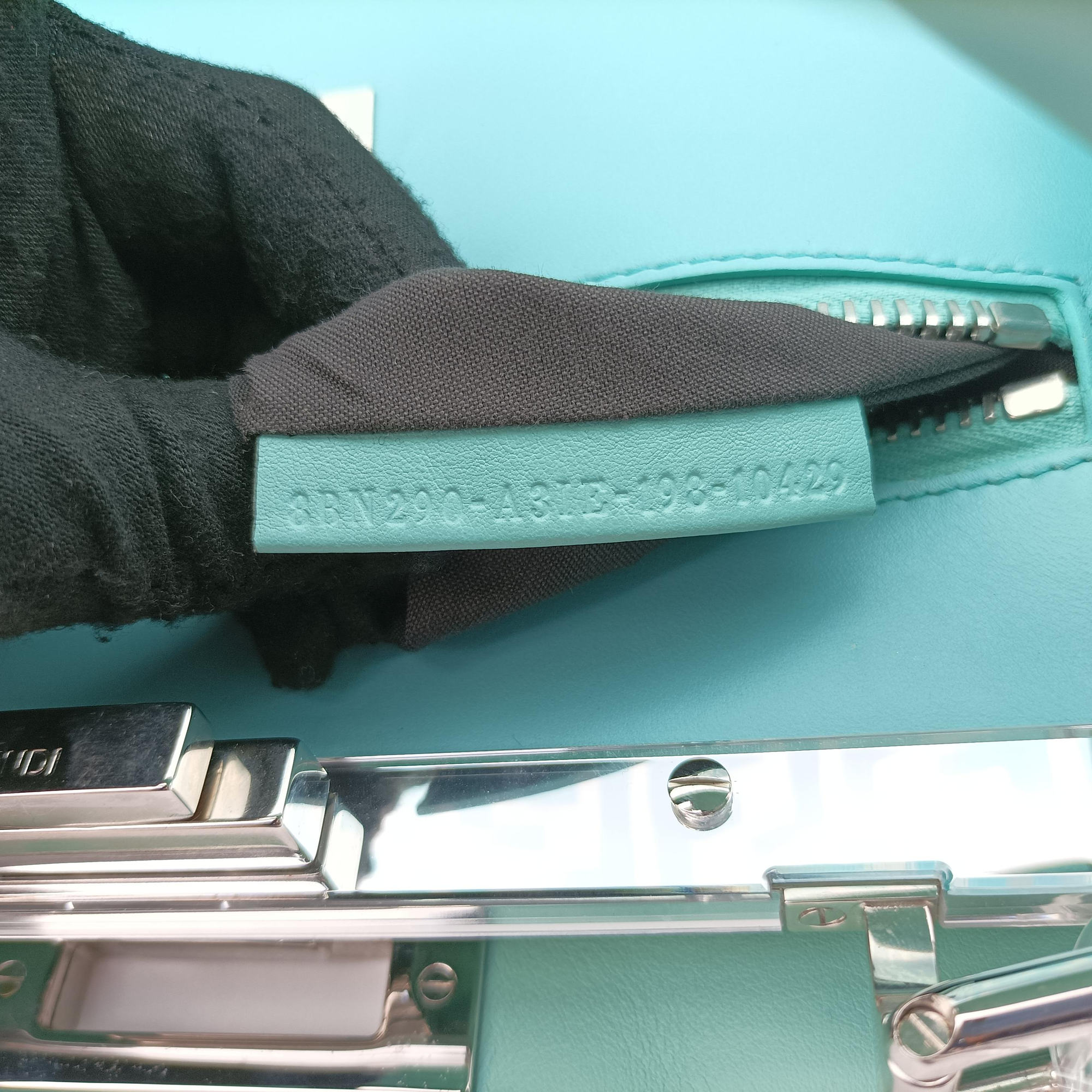 Secondhand Fendi PEEKABOO Green Clear PVC× Leather 8BN290 shoulderbag | stylenewstar