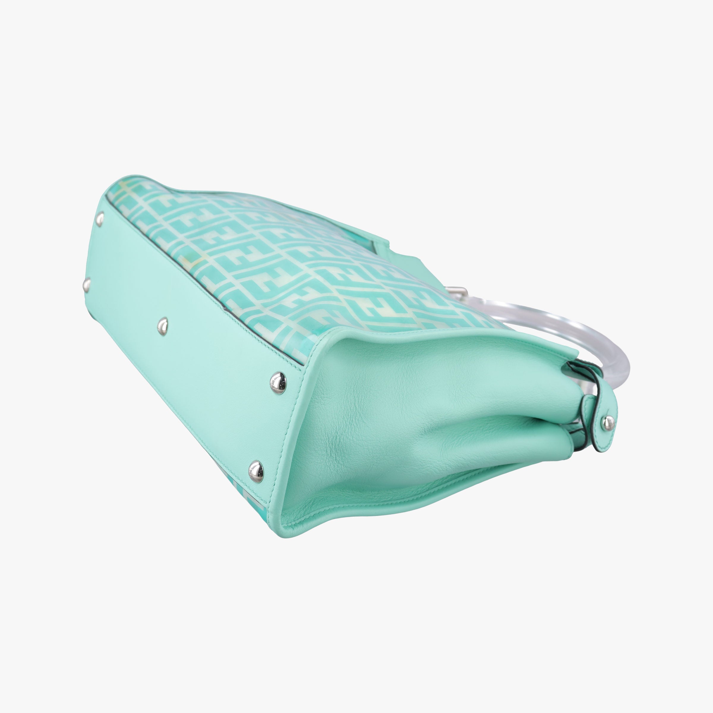 Secondhand Fendi PEEKABOO Green Clear PVC× Leather 8BN290 shoulderbag | stylenewstar
