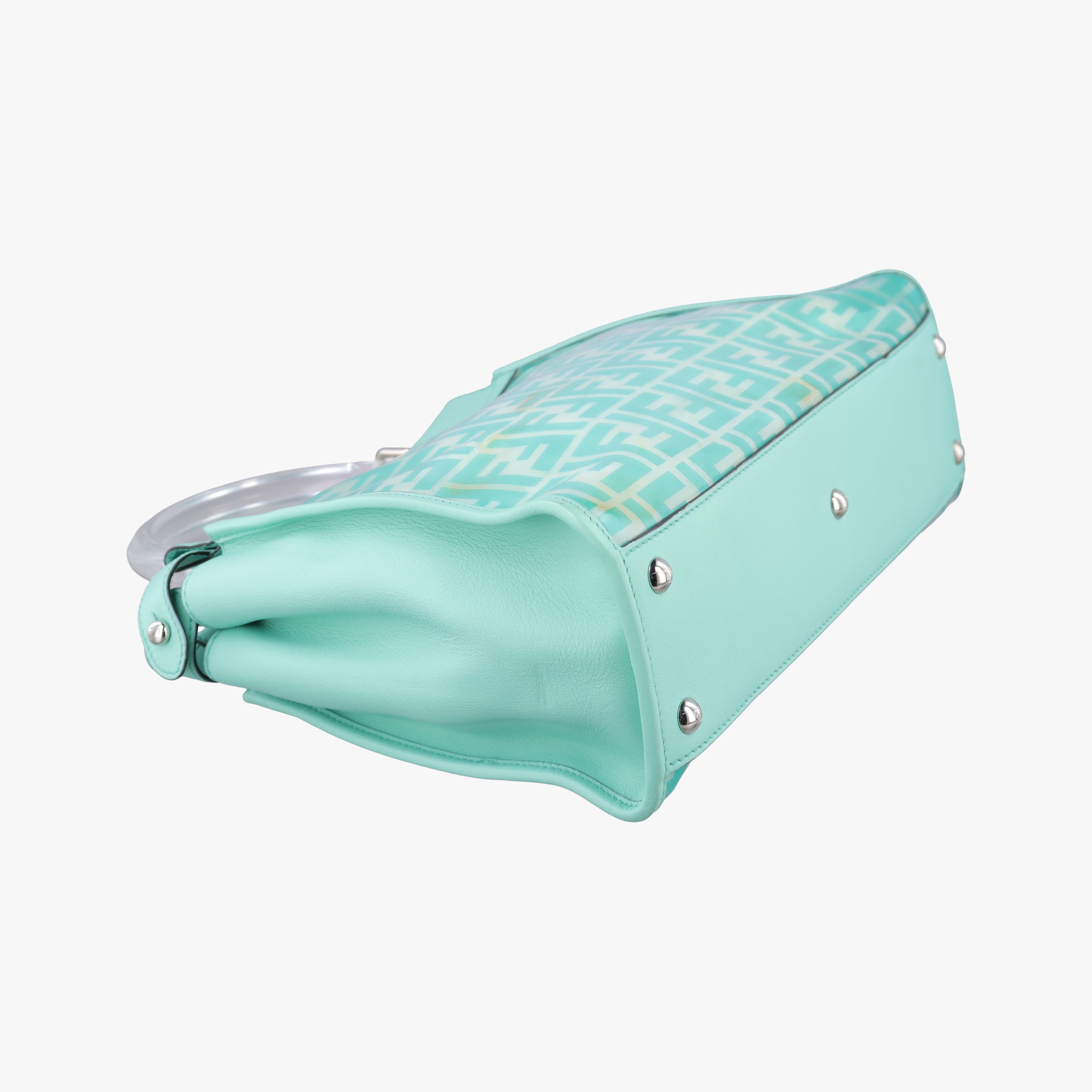 Secondhand Fendi PEEKABOO Green Clear PVC× Leather 8BN290 shoulderbag | stylenewstar