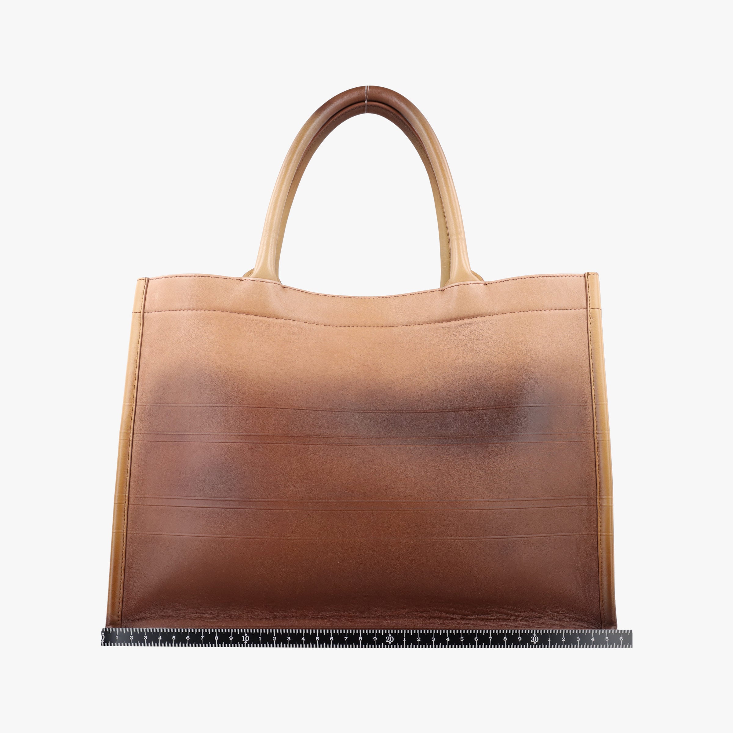 Pre-owned Christian Dior Book Tote Brown leather  handbag | stylenewstar