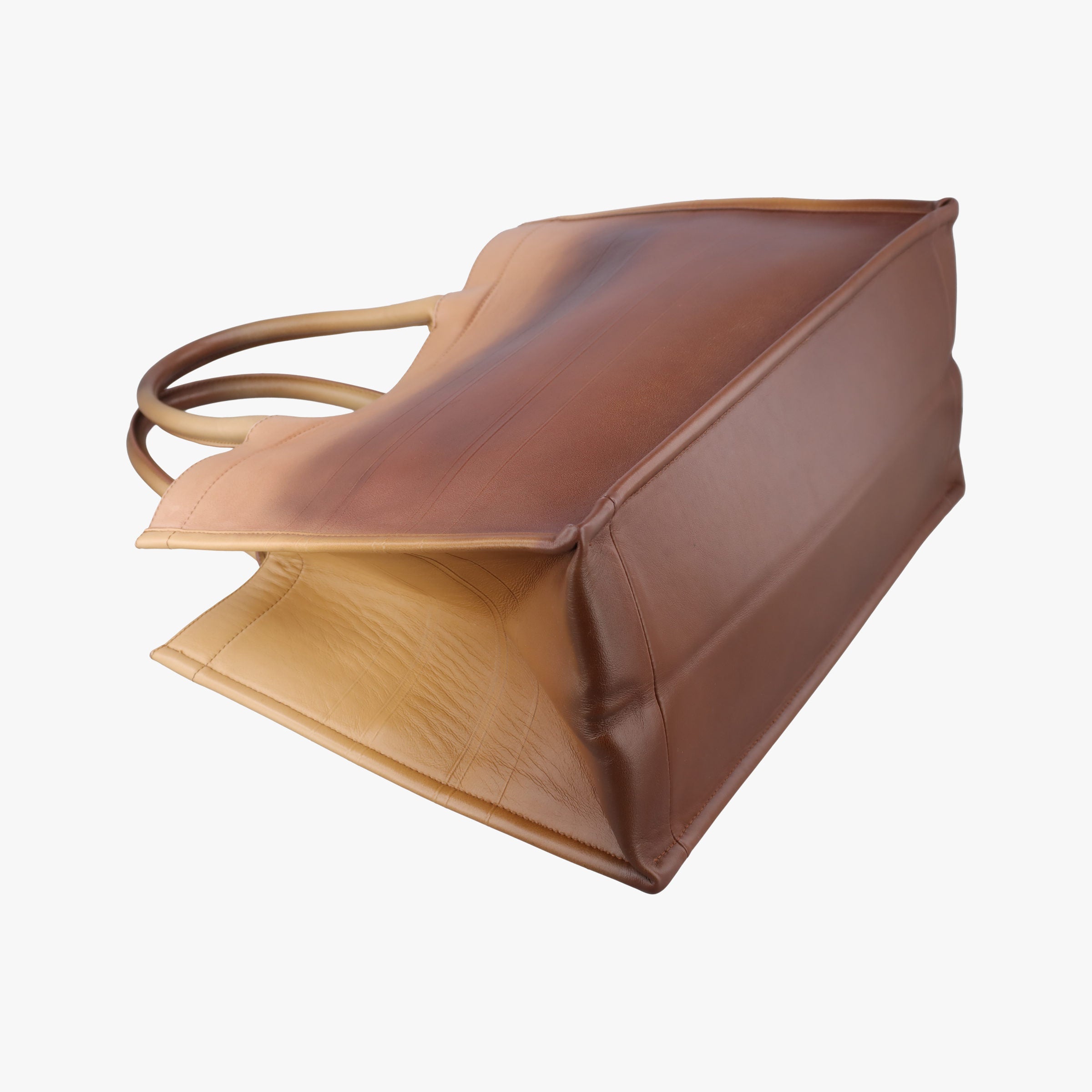 Pre-owned Christian Dior Book Tote Brown leather  handbag | stylenewstar