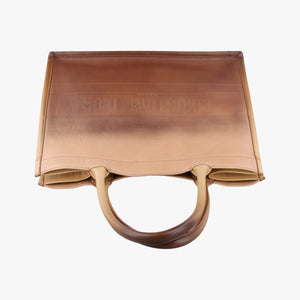 Pre-owned Christian Dior Book Tote Brown leather  handbag | stylenewstar