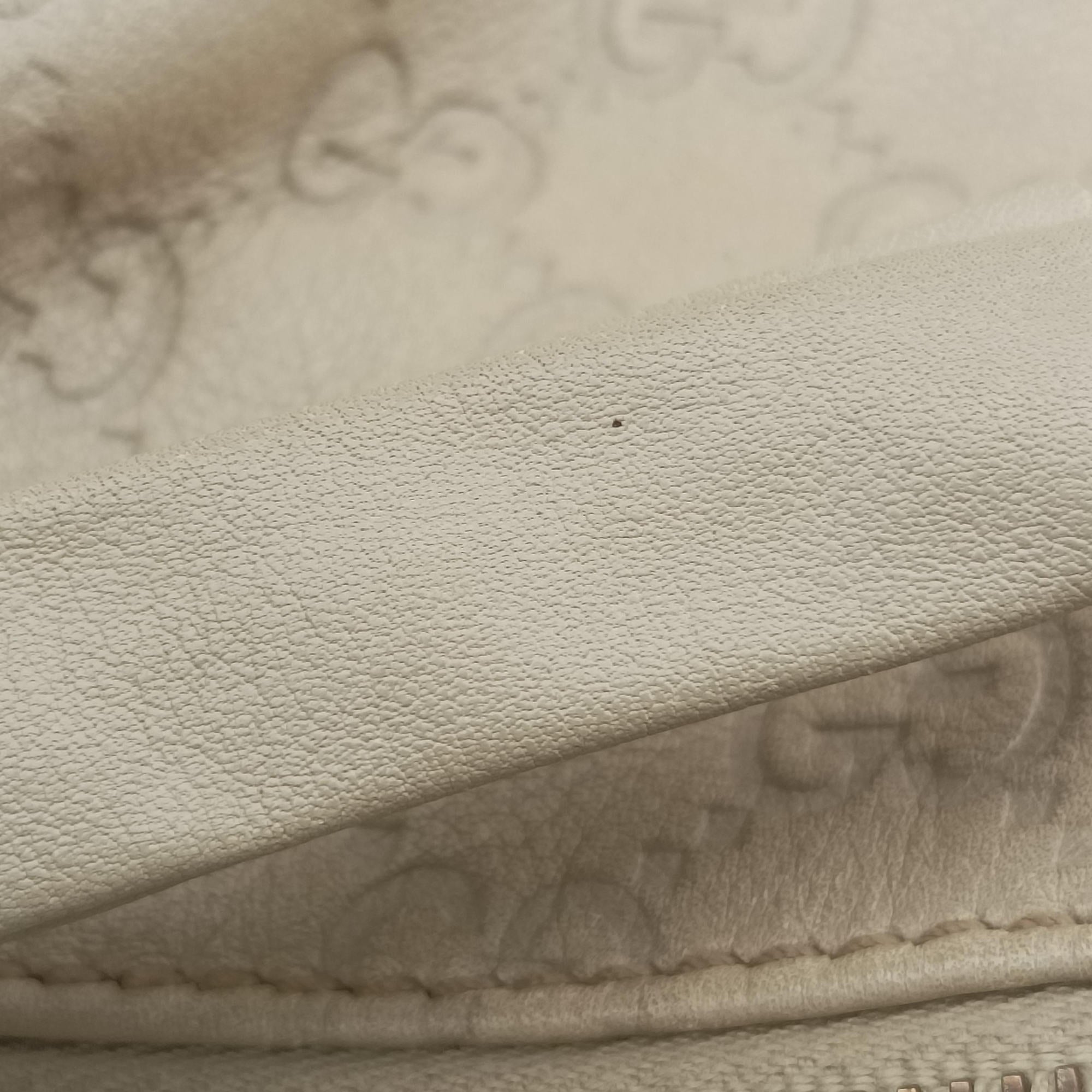 Pre-owned Gucci Hysteria Guccissima Ivory Leather 211844 shoulderbag | stylenewstar