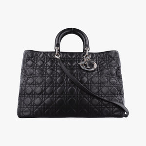 Pre-owned Christian Dior Lady Dior Black lambskin  shoulderbag | stylenewstar