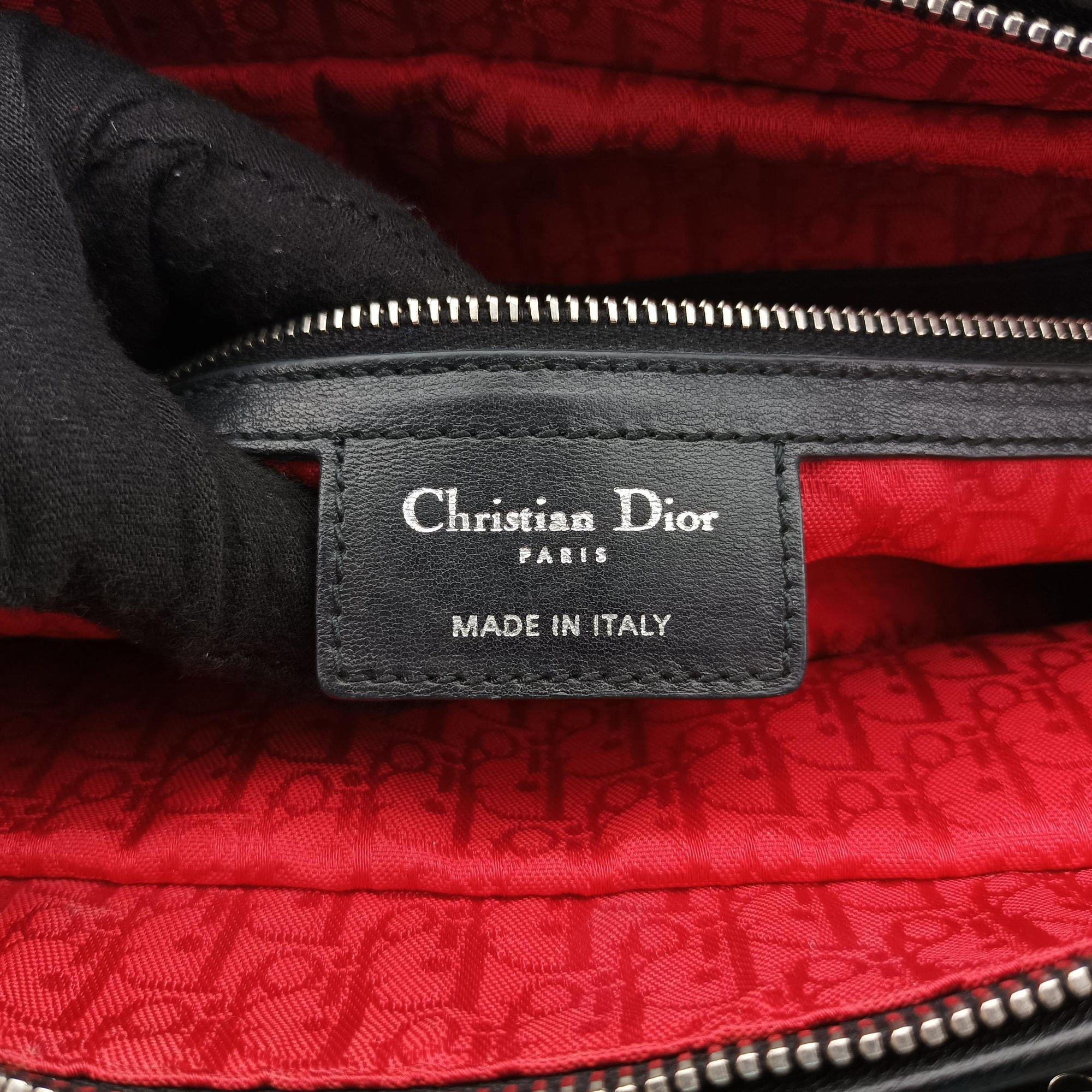 Pre-owned Christian Dior Lady Dior Black lambskin  shoulderbag | stylenewstar