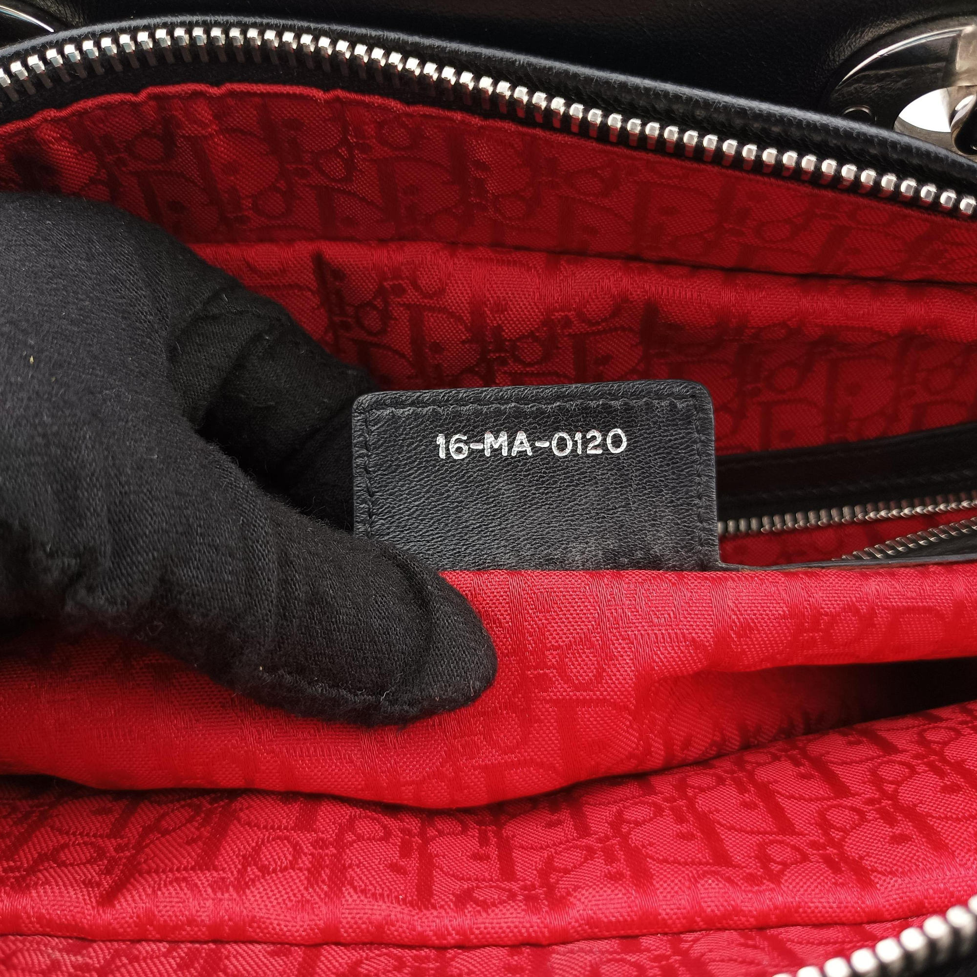 Pre-owned Christian Dior Lady Dior Black lambskin  shoulderbag | stylenewstar