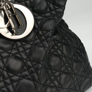 Pre-owned Christian Dior Lady Dior Black lambskin  shoulderbag | stylenewstar