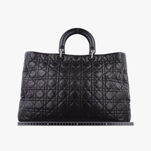 Pre-owned Christian Dior Lady Dior Black lambskin  shoulderbag | stylenewstar