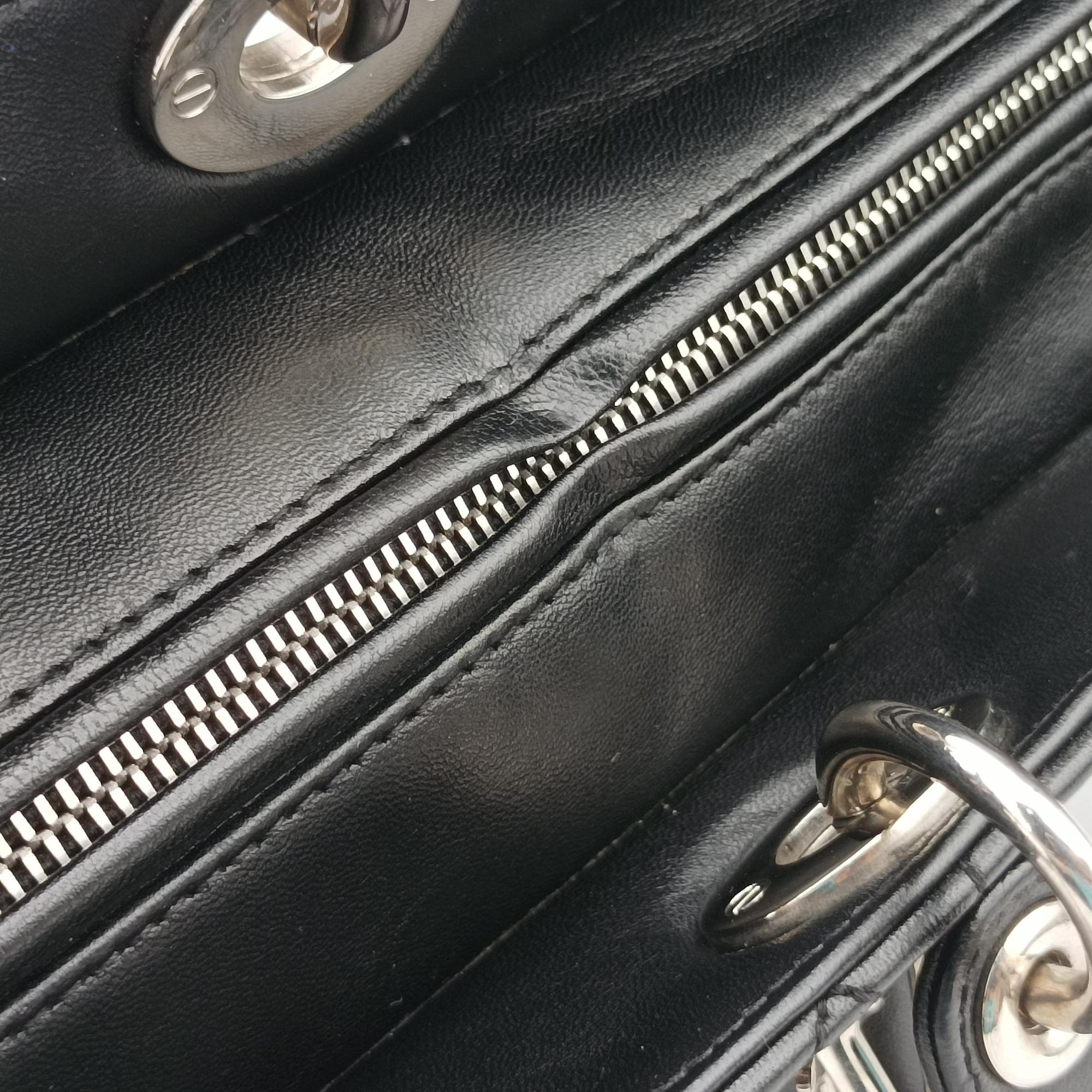 Pre-owned Christian Dior Lady Dior Black lambskin  shoulderbag | stylenewstar