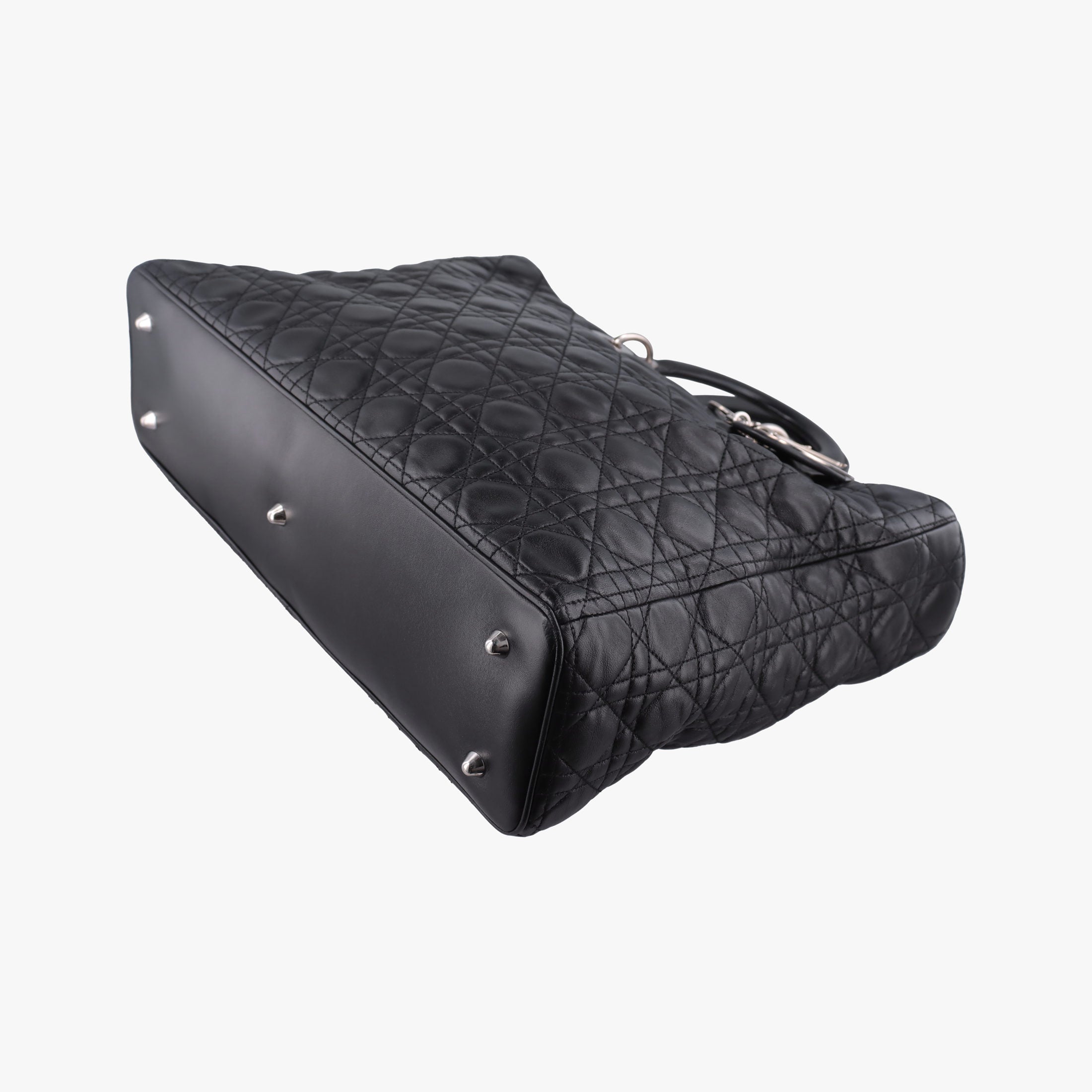 Pre-owned Christian Dior Lady Dior Black lambskin  shoulderbag | stylenewstar