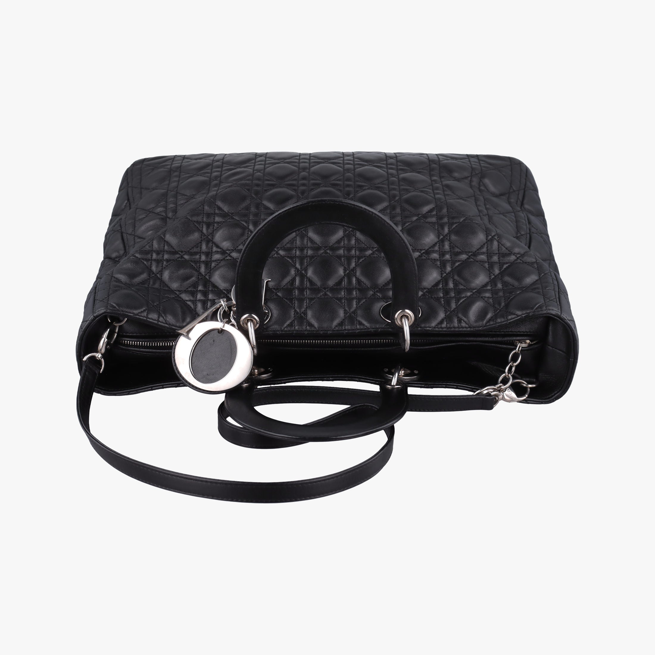 Pre-owned Christian Dior Lady Dior Black lambskin  shoulderbag | stylenewstar