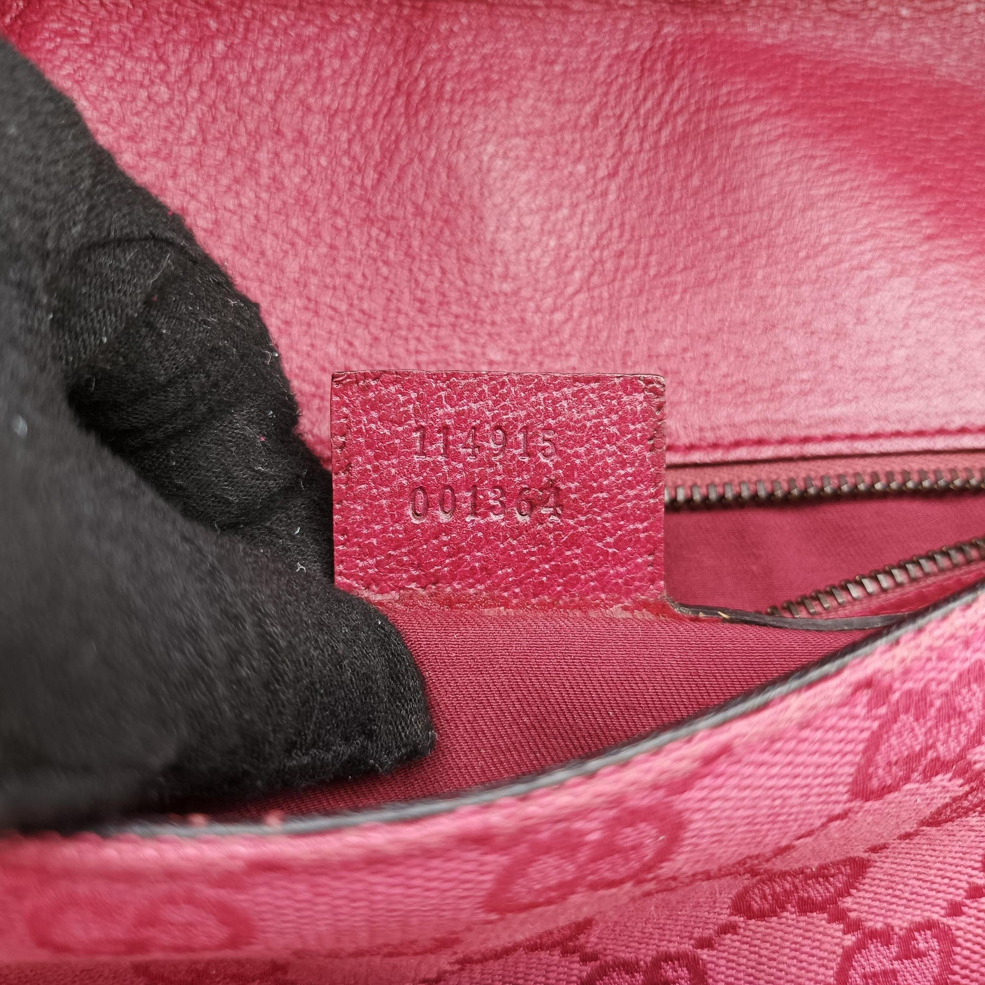 Pre-owned Gucci Horsebit Pink canvas×Leather 114915 shoulderbag | stylenewstar