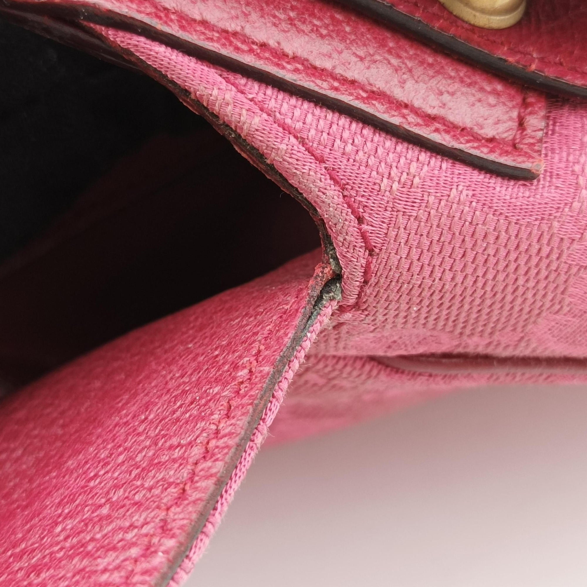 Pre-owned Gucci Horsebit Pink canvas×Leather 114915 shoulderbag | stylenewstar