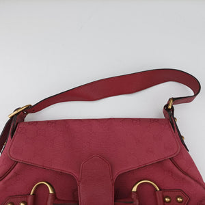 Pre-owned Gucci Horsebit Pink canvas×Leather 114915 shoulderbag | stylenewstar