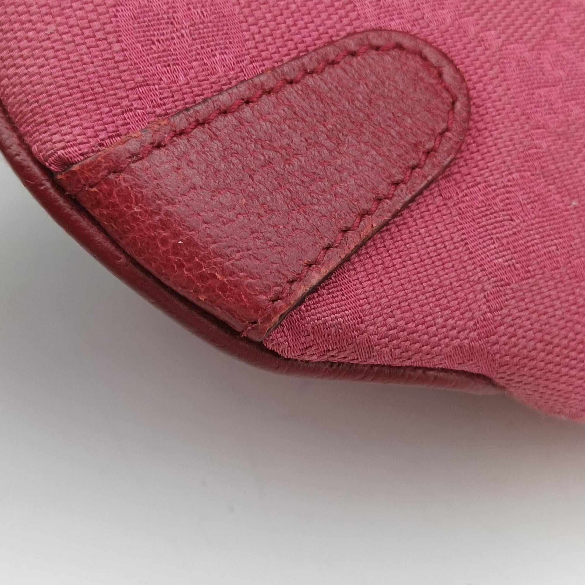 Pre-owned Gucci Horsebit Pink canvas×Leather 114915 shoulderbag | stylenewstar