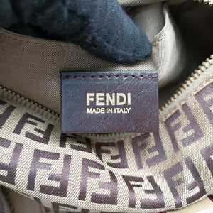 Pre-owned Fendi Zucchino Glitter Logo Multicolour canvas 8BL068 bostonbag | stylenewstar
