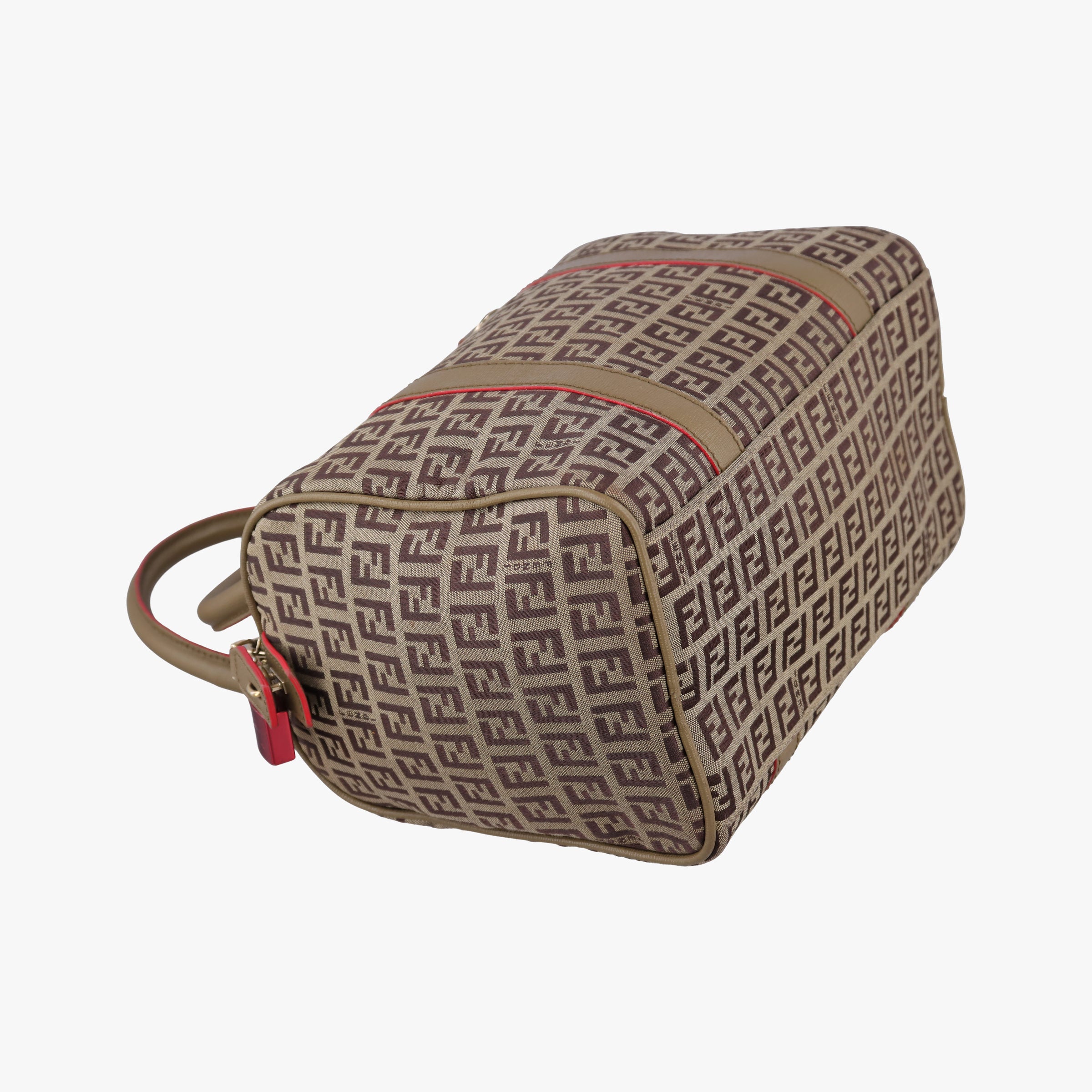Pre-owned Fendi Zucchino Glitter Logo Multicolour canvas 8BL068 bostonbag | stylenewstar