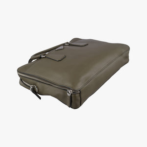 Secondhand Prada Business Briefcase Green Leather 2VE368 handbag | stylenewstar