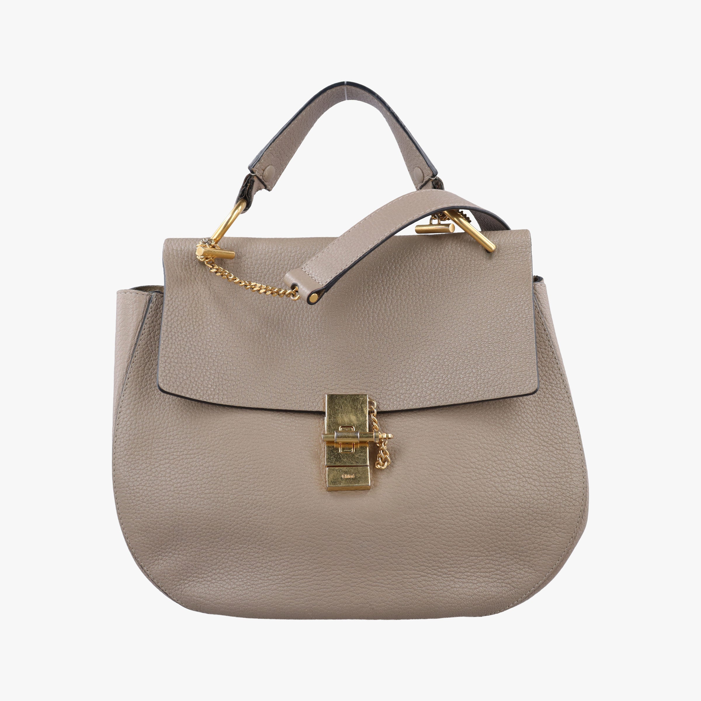 Pre-owned Chloe DREW Grey Leather  shoulderbag | stylenewstar