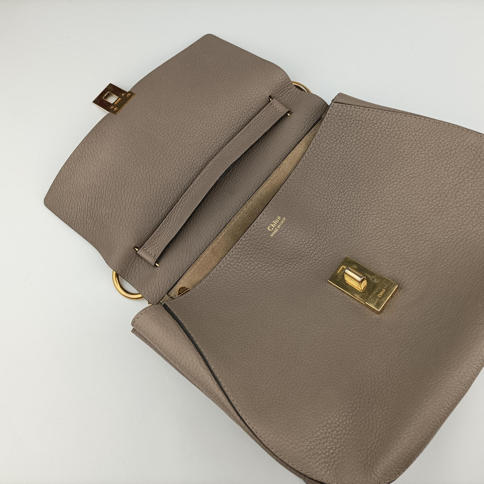 Pre-owned Chloe DREW Grey Leather  shoulderbag | stylenewstar