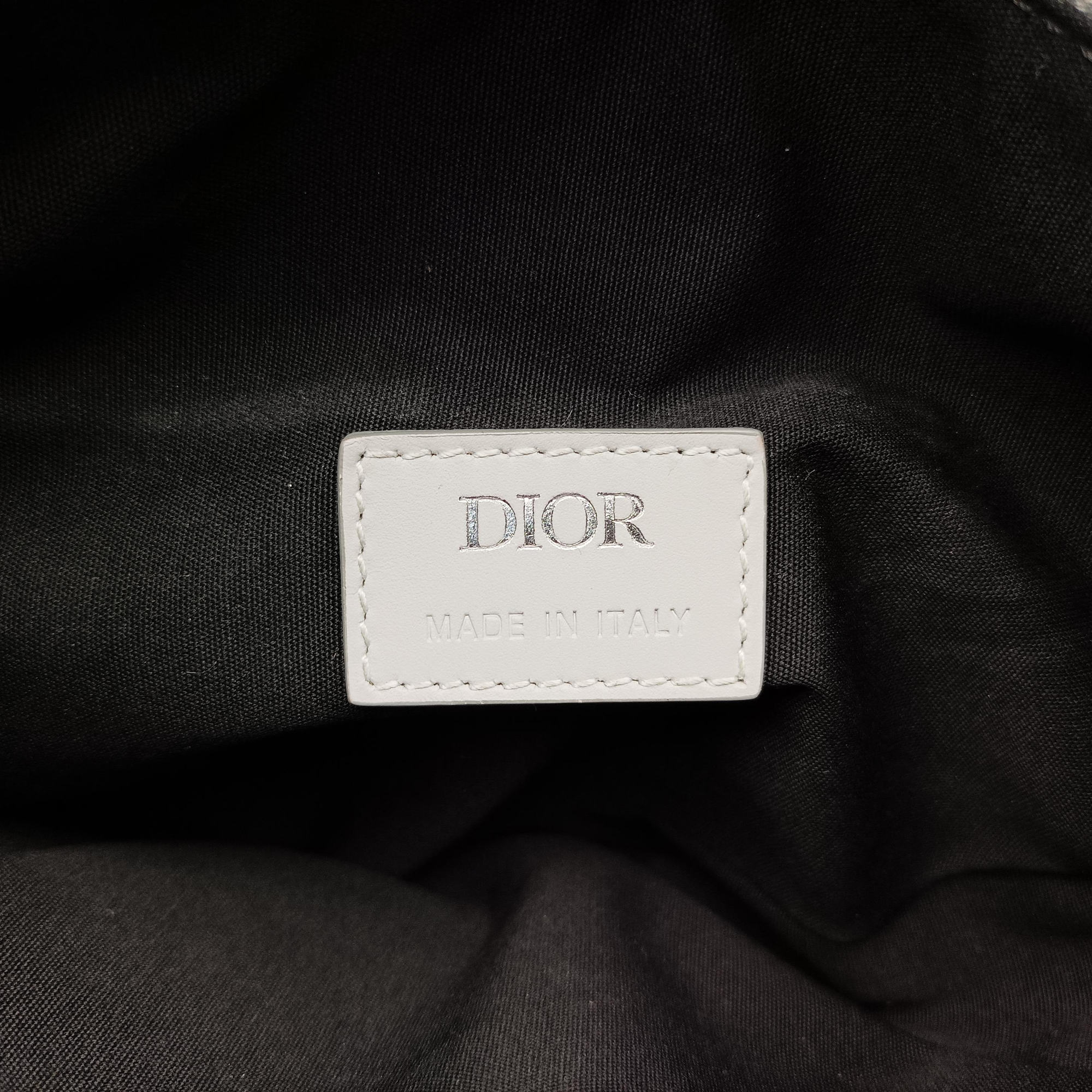 Pre-owned Christian Dior Saddle Grey PVC coated canvas × leather  crossbodybag | stylenewstar