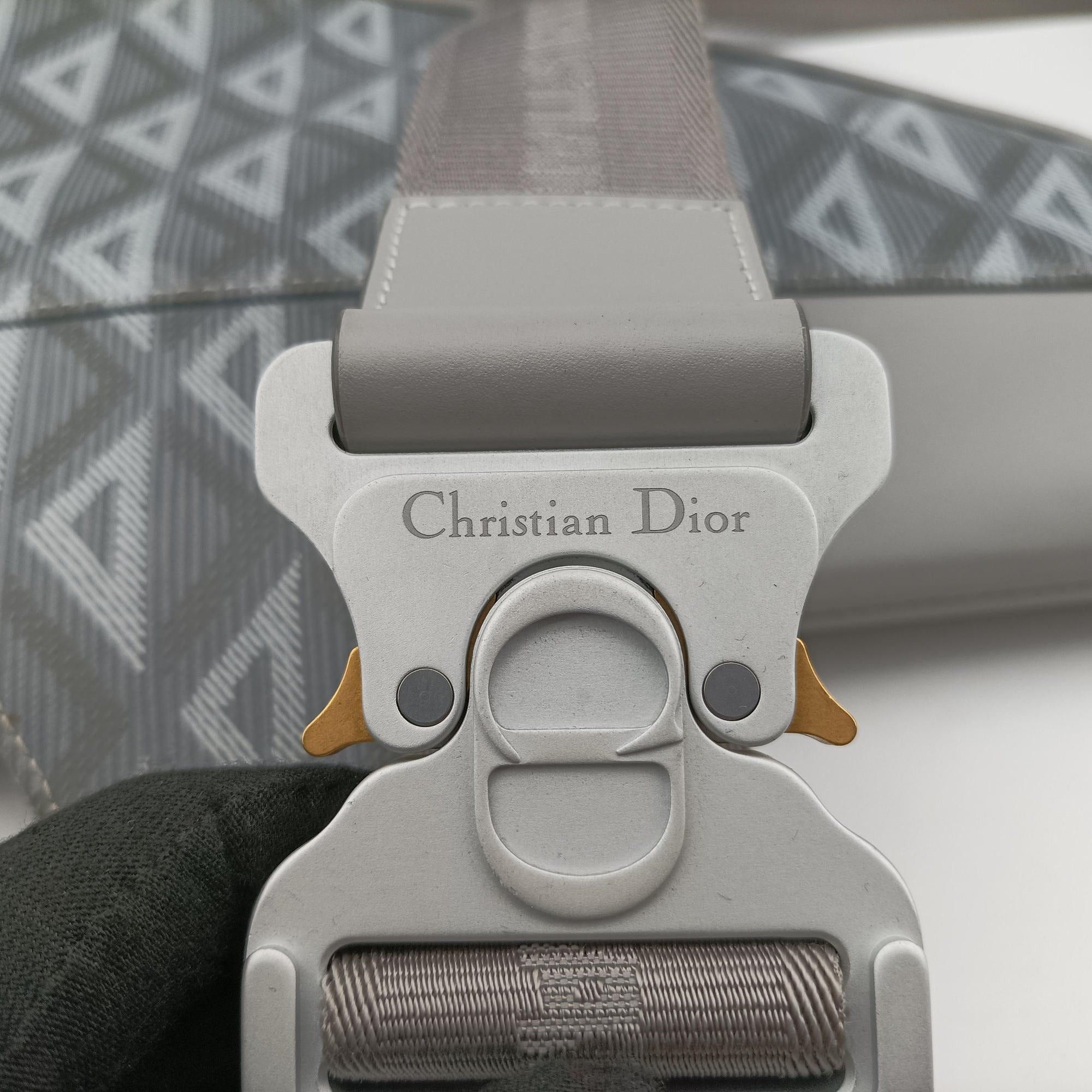 Pre-owned Christian Dior Saddle Grey PVC coated canvas × leather  crossbodybag | stylenewstar