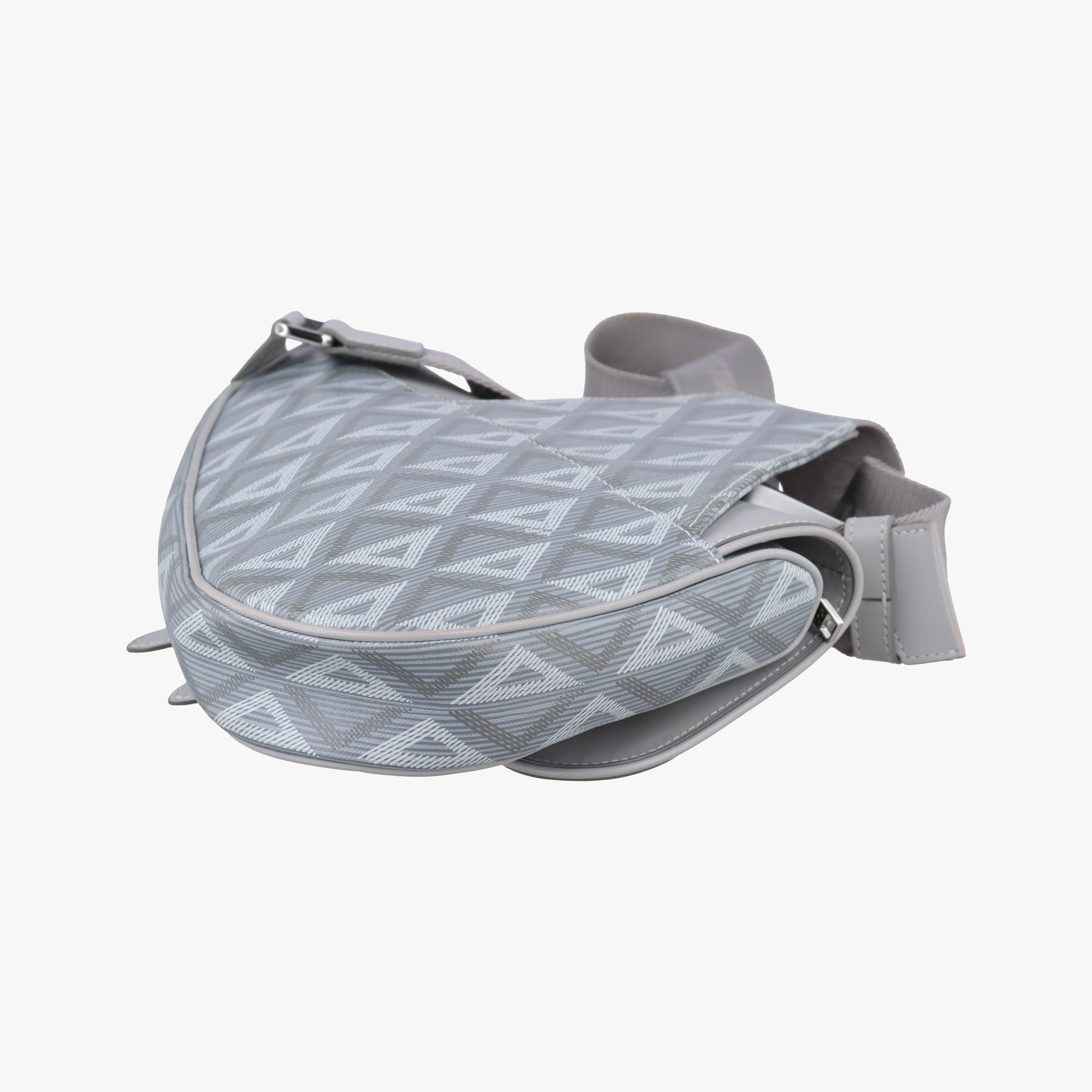 Pre-owned Christian Dior Saddle Grey PVC coated canvas × leather  crossbodybag | stylenewstar