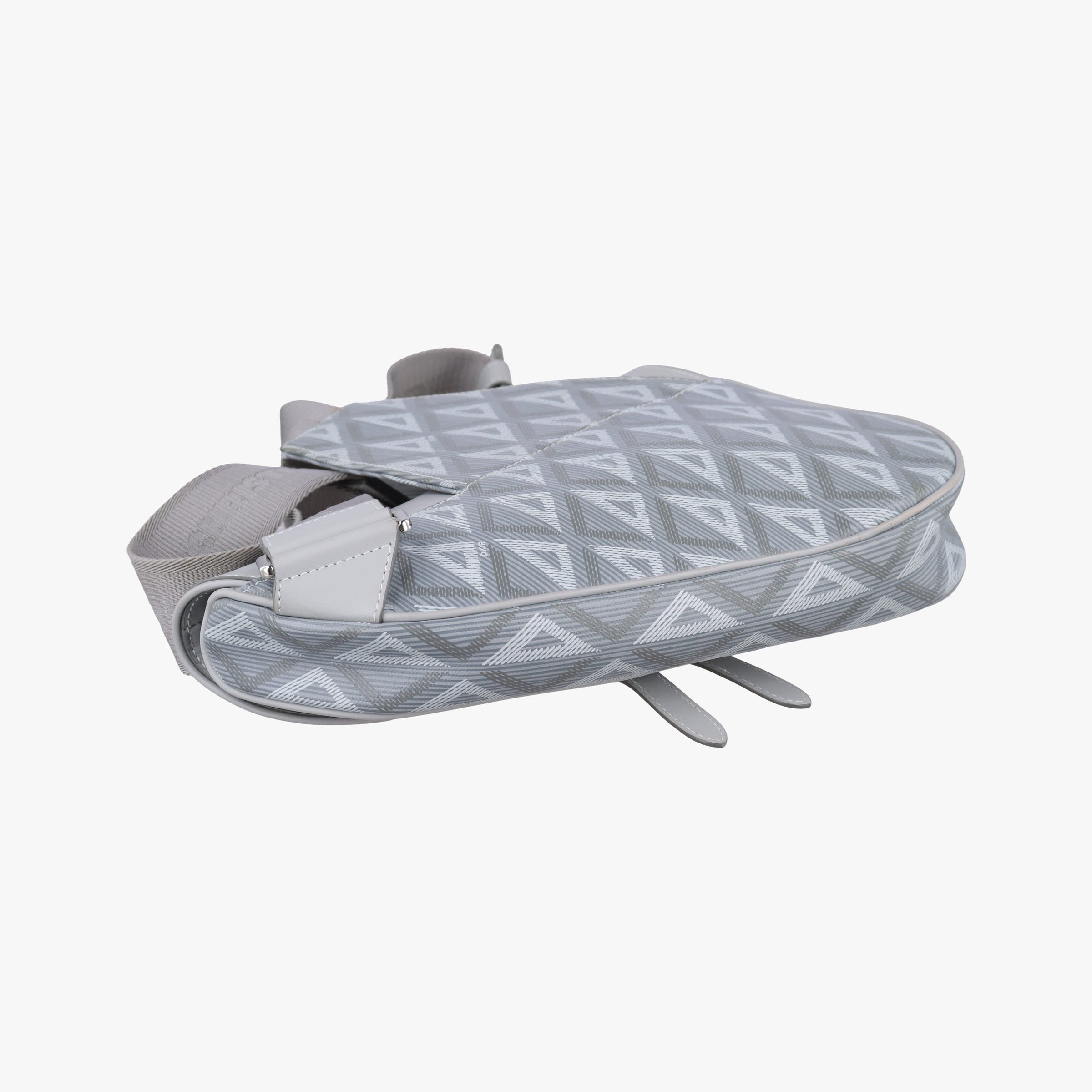 Pre-owned Christian Dior Saddle Grey PVC coated canvas × leather  crossbodybag | stylenewstar
