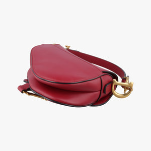 Pre-owned Christian Dior Saddle Red Leather  handbag | stylenewstar