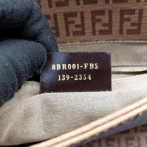 Pre-owned Fendi Baguette Zucchino Brown PVC coated canvas 8BR001 handbag | stylenewstar
