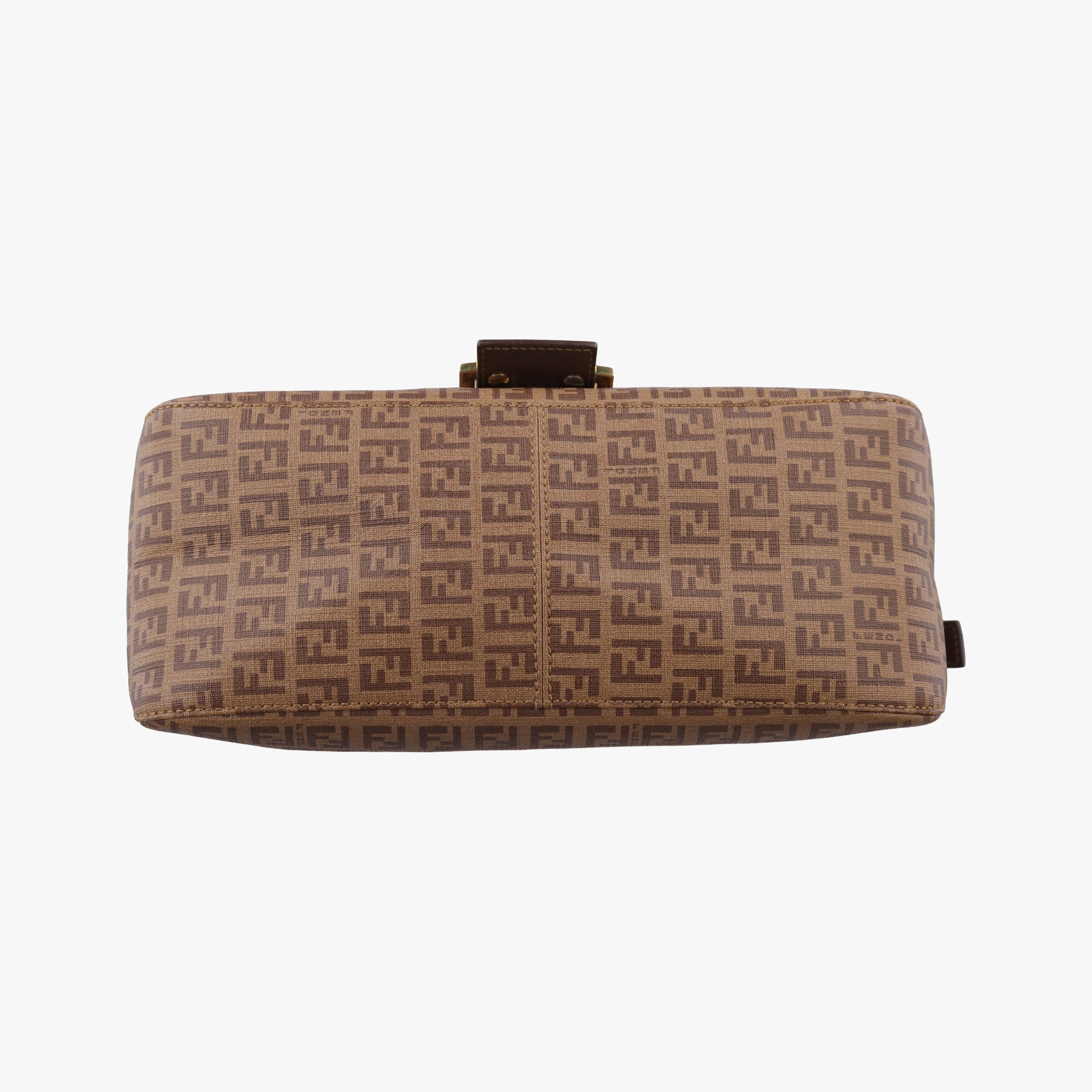 Pre-owned Fendi Baguette Zucchino Brown PVC coated canvas 8BR001 handbag | stylenewstar