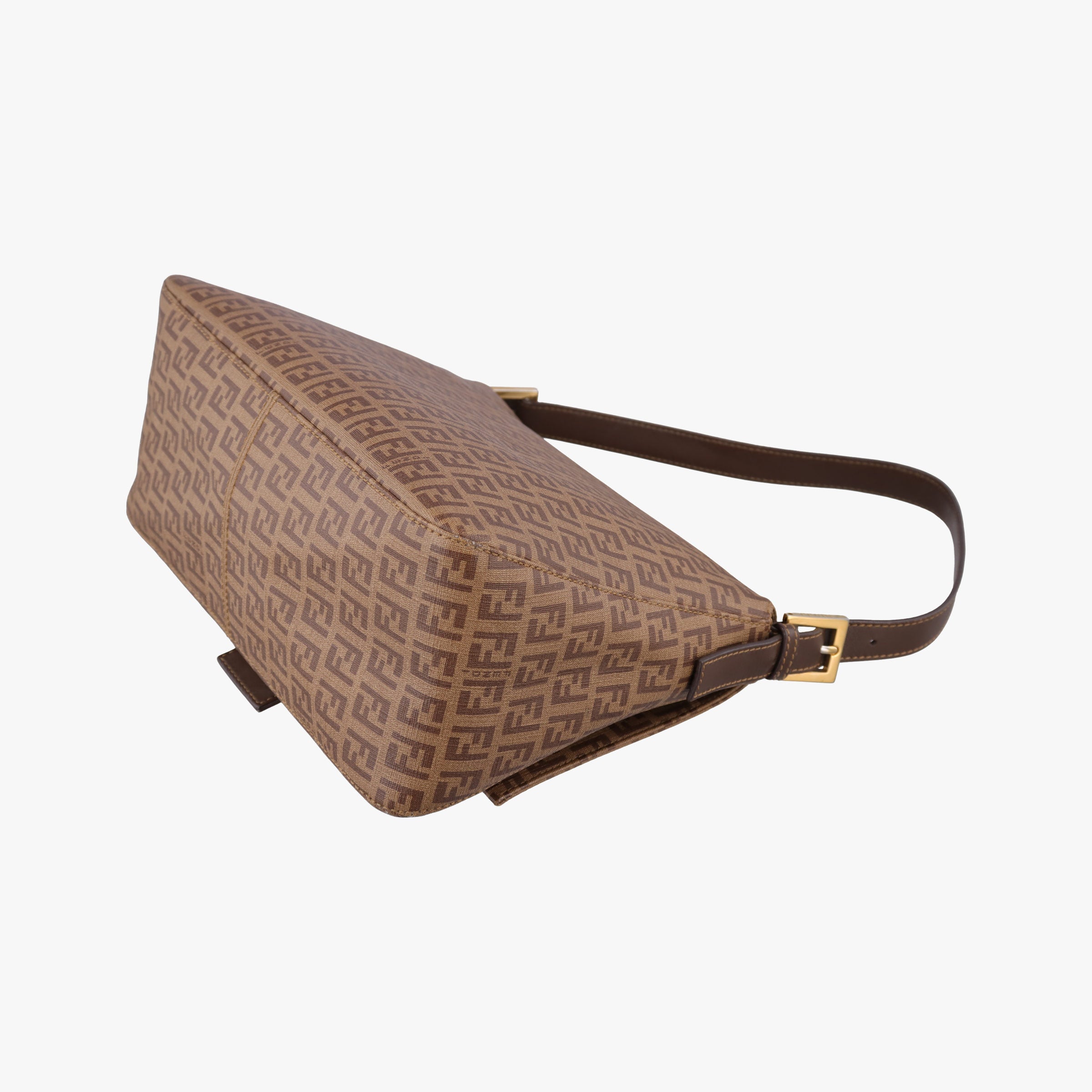 Pre-owned Fendi Baguette Zucchino Brown PVC coated canvas 8BR001 handbag | stylenewstar