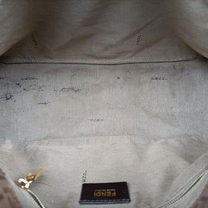 Pre-owned Fendi Baguette Zucchino Brown PVC coated canvas 8BR001 handbag | stylenewstar