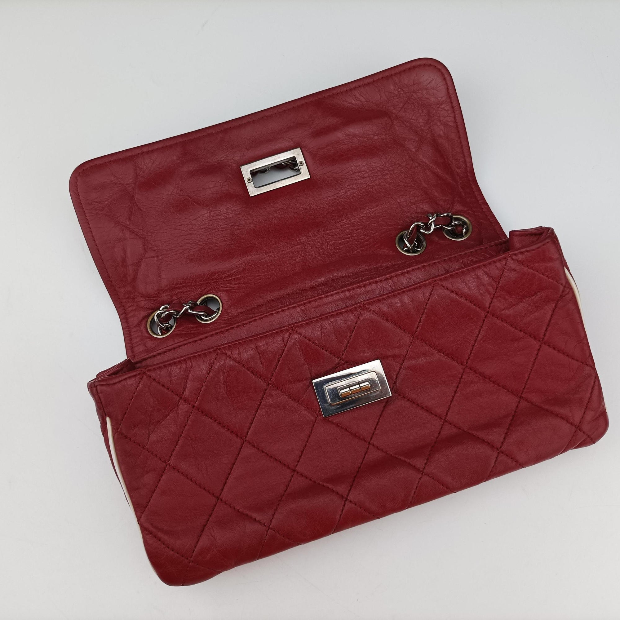 Pre-owned Chanel 2.55East West Red Leather A37691 shoulderbag | stylenewstar