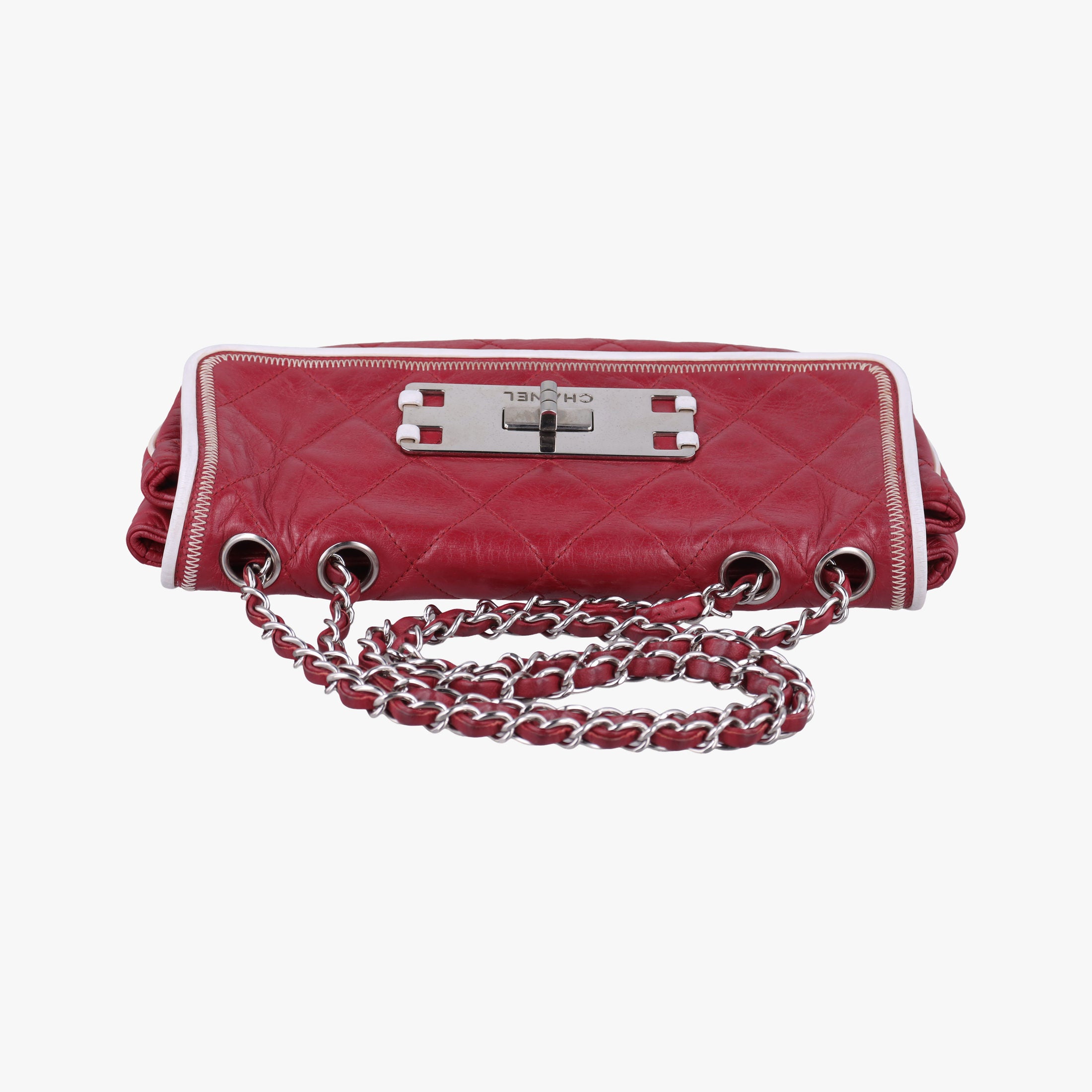 Pre-owned Chanel 2.55East West Red Leather A37691 shoulderbag | stylenewstar