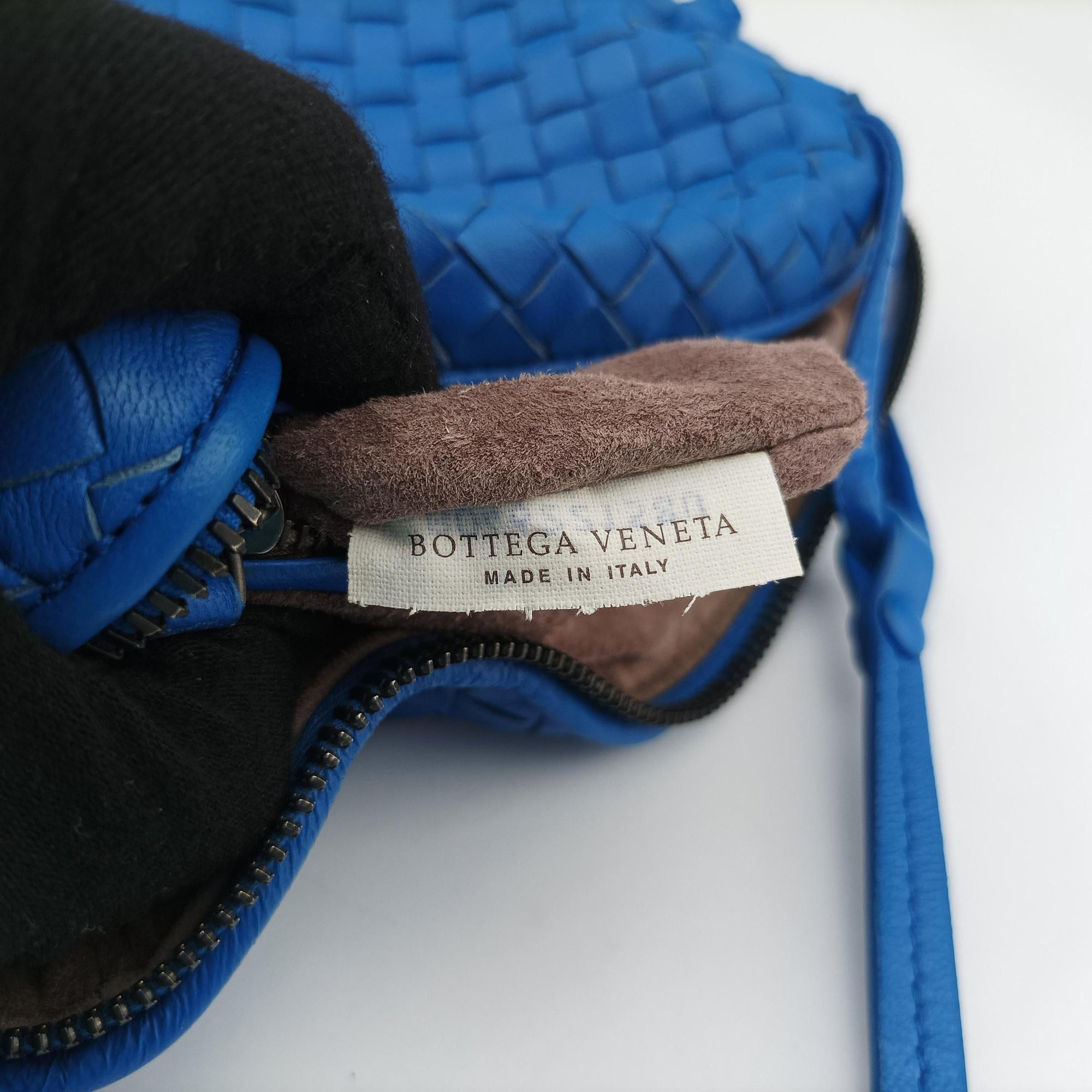 Pre-owned Bottega Veneta NODINI Intrecciato Blue lambskin  shoulderbag | stylenewstar