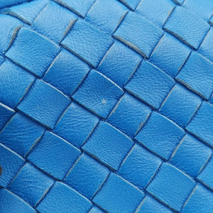 Pre-owned Bottega Veneta NODINI Intrecciato Blue lambskin  shoulderbag | stylenewstar