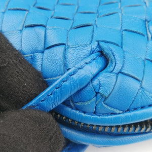 Pre-owned Bottega Veneta NODINI Intrecciato Blue lambskin  shoulderbag | stylenewstar