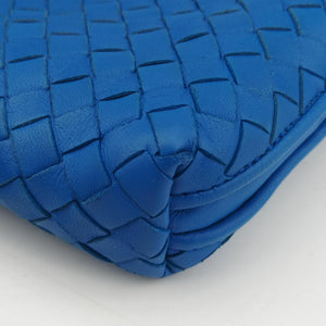 Pre-owned Bottega Veneta NODINI Intrecciato Blue lambskin  shoulderbag | stylenewstar