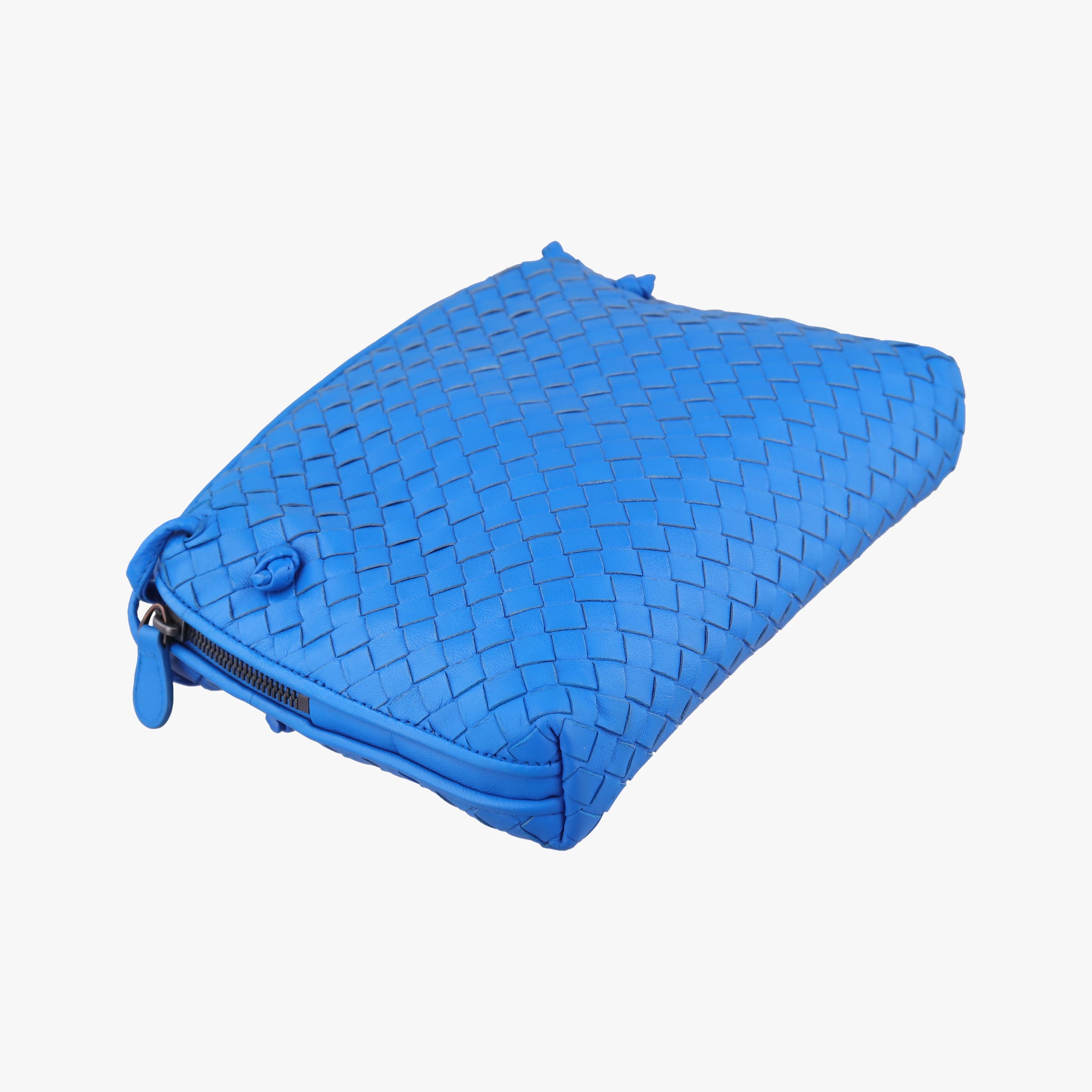 Pre-owned Bottega Veneta NODINI Intrecciato Blue lambskin  shoulderbag | stylenewstar